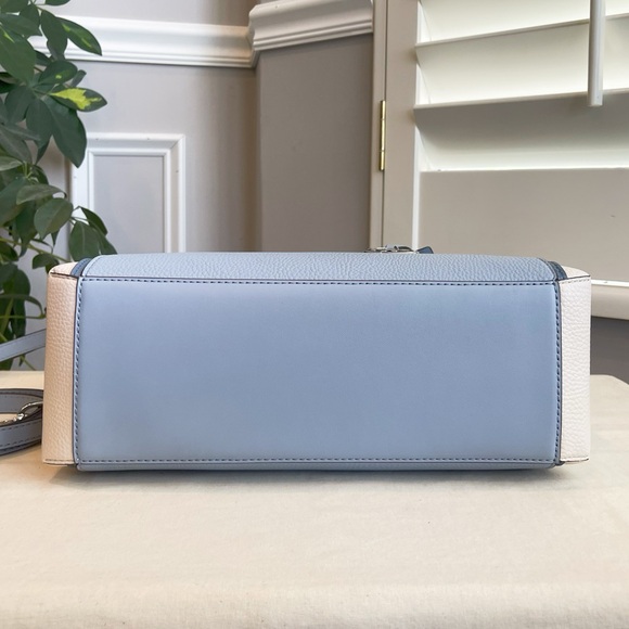 Michael Kors Mercer Belted Satchel & Wallet Set Blue Leather with Gold Hardware - Picture 4 of 8